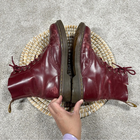 Dr. Martens Women’s Pascal Cherry Shiraz Buttero Leather 8-Eye Boots Size 6 - Picture 3 of 16